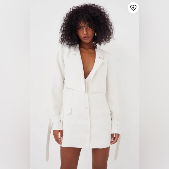 NWT For Love & Lemons Alysa Blazer Mini Dress / Ivory / Size Small - Picture 6 of 15